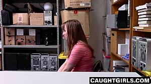 Naughty cleo clementine steals, then pleases officer at work