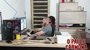 os carmonas pounding candy crush's tight ass raw with double domination from daddy and uncle!