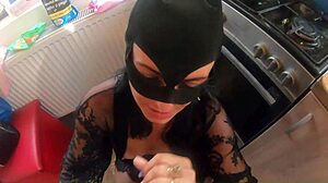 milfycalla mixes cooking with sex in the kitchen