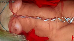 a merry christmas with sexy mature lady showing curves natural tits big ass and wet hairy pussy