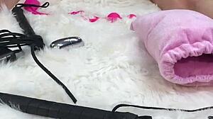 I oiled her body amazingly then slammed glass dildo hard into her wet pussy and tight asshole until she screamed.