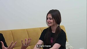 Do you think this nasty teen girl can handle big cock blowjob with cum in mouth before rough pussy fucking and facial?