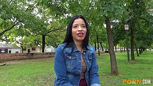 19yo Filipina teen Susan eagerly rides cowgirl then bends over for deep doggystyle pounding in European bedroom.