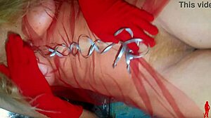 a merry christmas with sexy mature lady showing curves natural tits big ass and wet hairy pussy