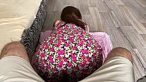 Stepdaughter Slobbers On Stepdad's Big Cock