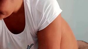 Amateur wife fucked rough in anal creampie by latina bbw in quickie session