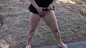 Meryledyxxx narrates her public outdoor masturbation leading to intense squirting climax.