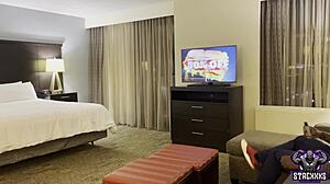 hey check out stacxxxs with ecko belle helping with bags in hot foreplay