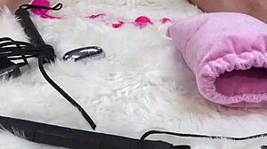 I oiled her body amazingly then slammed glass dildo hard into her wet pussy and tight asshole until she screamed.