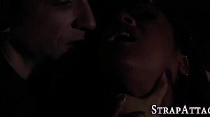 Goth Femdominas Gagging With Choking Toys Cumshot Deepthroat Facial Fetish Rimjob Strapon