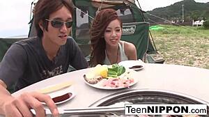 Japanese girlfriend surprises with outdoor blowjob