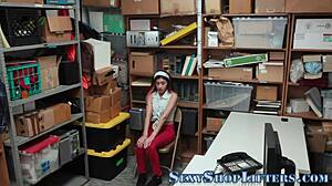 Shoplifting latina teen caught and facialized