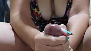 Sailor girl hotwife gives relaxing penile massage to husband with monster bbc in couple session.