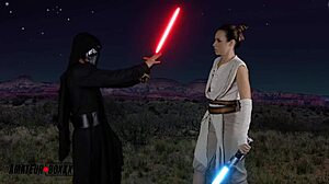 Hey, check out Rey getting totally mesmerized by Jaime Vine in that wild cosplay scene