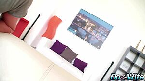 Old and horny housewife Scarlet Mika takes big black cock in bent over doggystyle. She gets interracial creampie while husband watches.