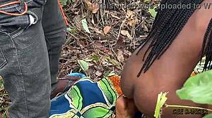 Amateur Holiday Sex Features Curvy Ebony Bent Over in Bush Doggystyle. Wet Pussy Dripping During Blowjob and Riding.