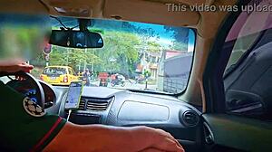 Sucking in Car on Medellin Streets, Milf Deisyyeraldine Swallows Uber Driver Cum