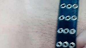 i'm punishing myself a little with a belt on my pussy and tits