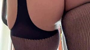 i love my hairy milf fetish workout as athletic brunette in fishnets at gym showing beaver and european housewife pussy