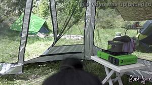 Risky Camping Blowjob With Brunette Teen Swallowing Cum In Outdoor Forest!
