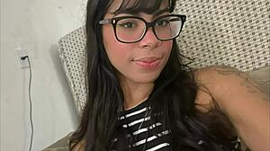 Leaked video shows amateur teen Latina nerd beauty fucking teacher's husband