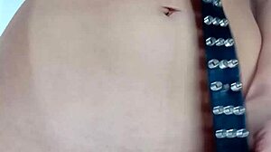 i'm punishing myself a little with a belt on my pussy and tits