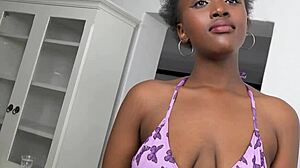 sexy black milf stripped and railed hard at bikini audition