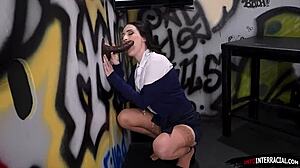 Gloryhole Surprises With Massive Black Cock For Intense Blowjob And Fucking