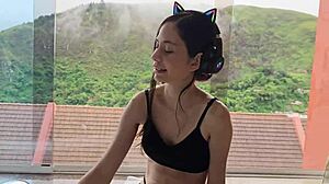 beautiful white whore comes into my house just to fuck me in cowgirl riding