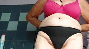 German Granny Fucks Hairy Pussy With Cucumber In Food Play