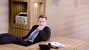 brazzers video tells the story of karlee grey with big tits at work cheating in heels and stockings