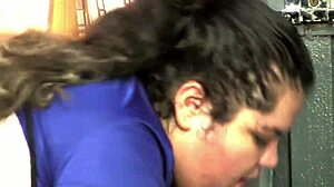 So this fat Latina Regina catches a thief and makes him pay with her big ass