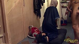 salima akim gets hardcore anal fucked with big cock in ass bent over doggystyle. homemade rough sex includes deepthroat and pussy action.