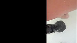 Latina Milf's Shaved Pussy Plays With Dildo