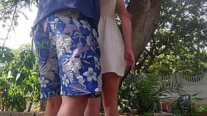 Why does mutual masturbation with stepsis outdoors end in cum on pussy?