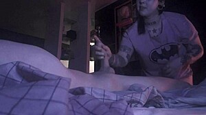 Spy webcam catches blowjob leading to cumshot