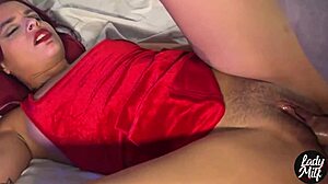 Amateur Brazilian brunette with small tits gives handjob and blowjob to big cock in homemade femdom massage