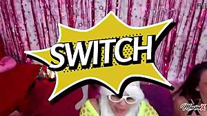 Maxine X Latina Crush Nicky Rebel Nova Cane Suck Two Cocks in Wet Orgy