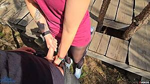 Please Cum In My Pantyhose After Intensive Rubbing Outdoor Pov