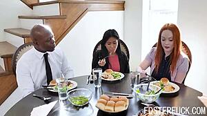 Asian Foster Stepdaughter Ember Snow Fucks BBC Stepfather and Stepmom in Interracial Kinky Action