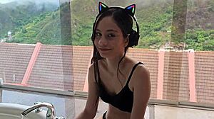 beautiful white whore comes into my house just to fuck me in cowgirl riding