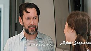 Slumber Party Cutie Caught Besties Stepdad Fapping To Her Big Tits!