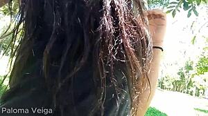 Why is paloma veiga flashing her massive cock on the train line