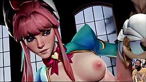 Benedikta Sucks Cock While Juno Gets Cute Pussy Fucked and Freja Enjoys Standing Sex