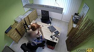 needing money this curvy redhead charmer bends over for doggystyle sex for cash