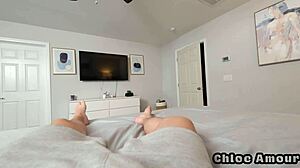 Hey, watch this hot stepmilf Chloe Amour fuck horny stud Joshua Lewis after doing the dishes with big ass blowjob and wet pussy riding.