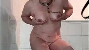 Esclave F en dressage hard with bondage blowjob and spanking in outdoor public domination!