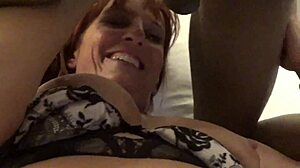 Hotwife in stockings takes on big black cock for intense fucking and cumshot!