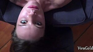 I give my stepsister Vira Gold her first deepthroat with Lita Phoenix