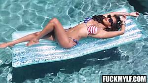 Cheating petite milf gets big tits blowjob and hardcore pov fuck on Memorial Day!